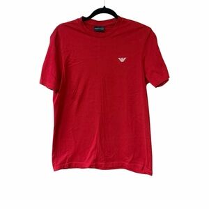 Authentic Emporio Armani Boy's Short Sleeve Tee Red Size M